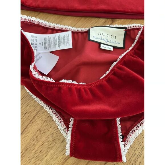 NWT. $4200 GUCCI Runway Velvet Mini Dress IT38 / US 2 red/black - Picture 11 of 16